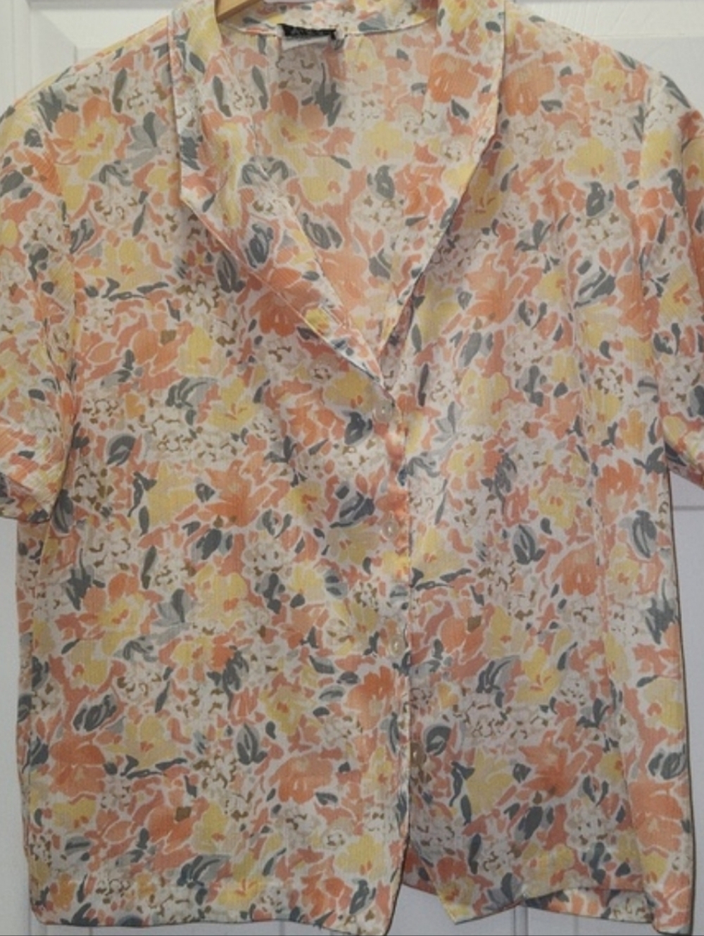 Vintage Floral Button Up Blouse
